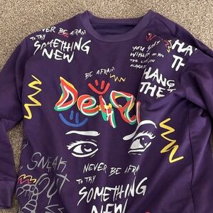 Purple Graphic Sweatshirt